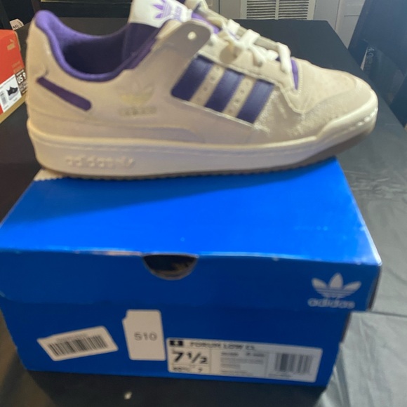 adidas Other - adidas Beige and Purple Low-Top Sneakers